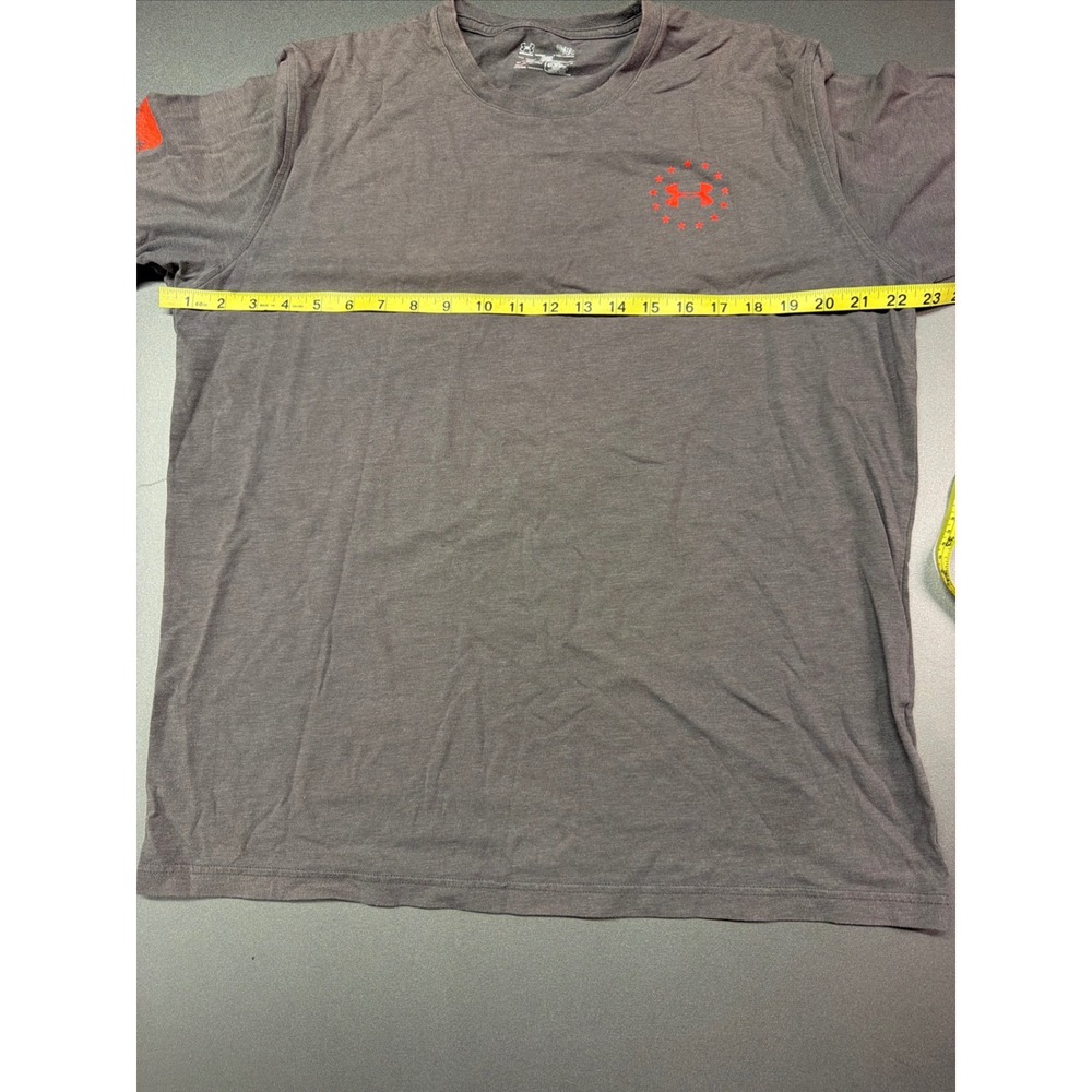 Under‎ Armour T Shirt Mens L Loose Heat Gear Freedom USA Flag Graphic Active O4 - Picture 9 of 9
